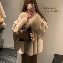2026 Winter Hot Fashion Girls Oversized Gradient Fur Coat Women Thick Warm Outerwear Fluffy Faux Fox Fur Jacket