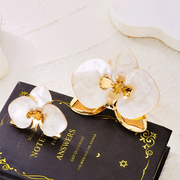 Elegant Flower Enamel Bracelet Ring Set