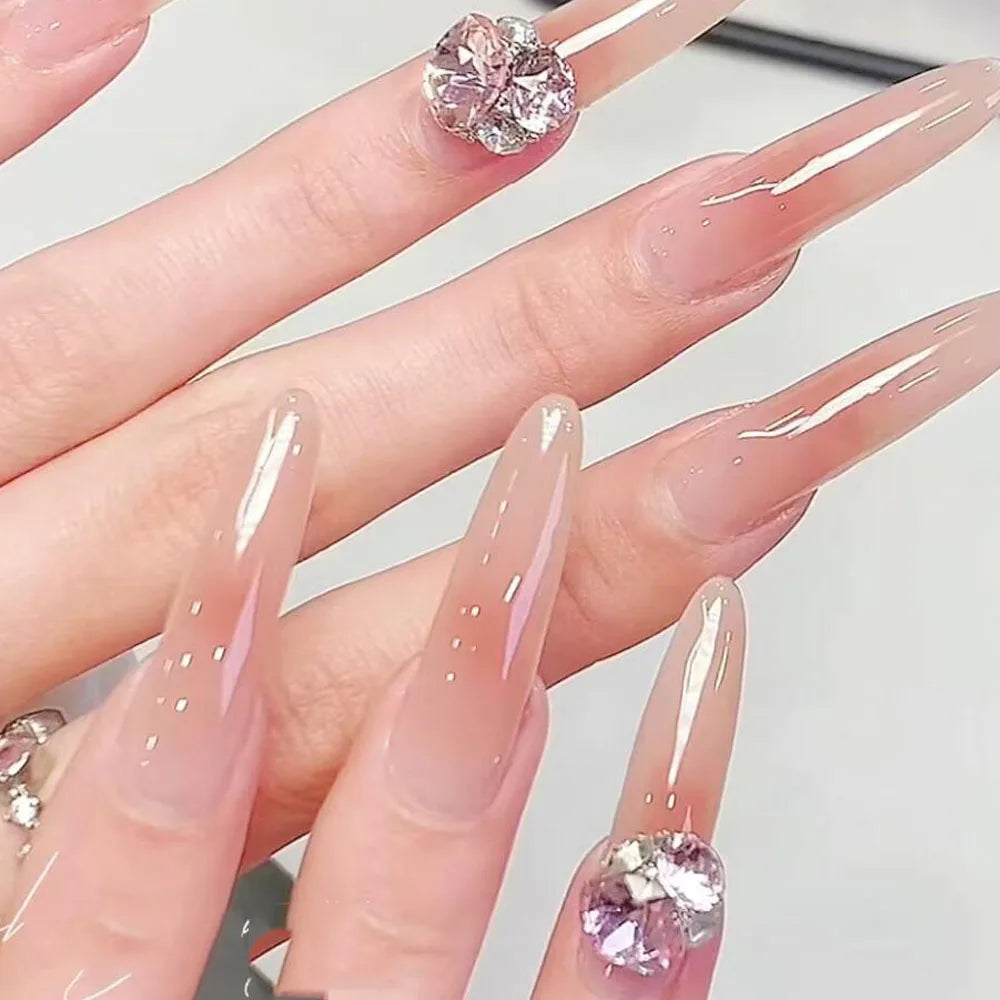 10Pcs Shiny Pile Diamond Nail Art Rhinestones Pink Red Champagne Sparkling Crystal Diamond Nail Gems Fat Square Flash Nail Parts