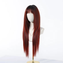 Ombre layered synthetic wig side profile with beautiful layered cut.