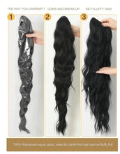 Step-by-step guide for 26-28 inches long wavy synthetic wig maintenance and styling.
