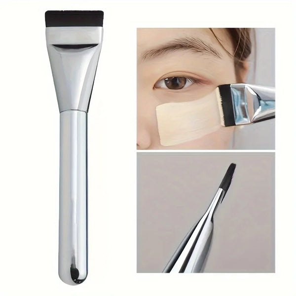 Oval foundation brush showing ultra-fine hypoallergenic nylon bristles.