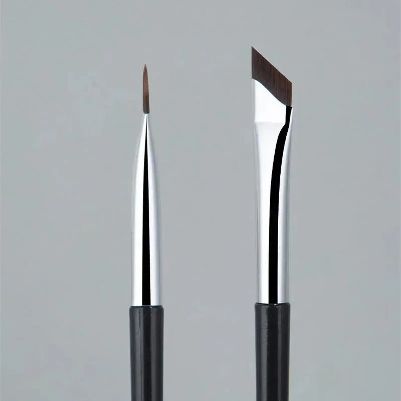 2pcs Angled Tip Eyeliner Brush Ultra Thin Fine Eyebrow Brush Flat Curved Eyeliner Brushes Thin Angled Eyeliner Makeup Tools
