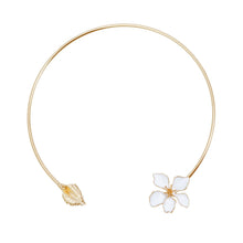 Gold-Plated Enamel Flower Jewellery Set – Necklace, Bracelet & Ring