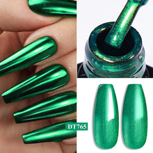 MEET ACROSS 8 Colors Mirror Gel Nail Polish Long-lasting Quick-drying Metallic Gold Silver Red Semi Permanent Varnish Nail Art