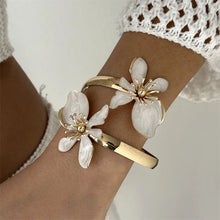 Vibrant Enamel Flower Cuff Bracelets