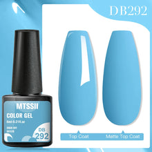 MTSSTII color gel polish with a blue nail and 'DB292' label on a light blue background