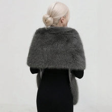 Extra Long Faux Fox Fur Stole - Thickened Plush Cape Shawl for Women, Winter Evening Gown Luxury Wrap