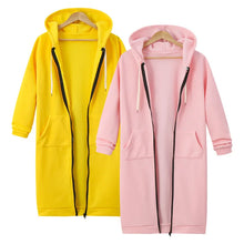 Long Sleeve Mid-Length Sweatshirt Fleece Jacket