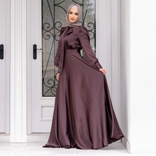 Satin Long Sleeve Pullover Dress