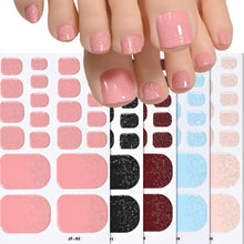 French black glitter toenail stickers full wrap pedicure tips