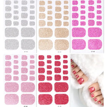 toe nail wraps – glitter self-adhesive full cover nail decals shiny finish