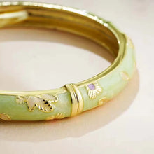 Women's Vintage Enamel Bracelet with Small Flower Design Ethnic Style Cloisonne