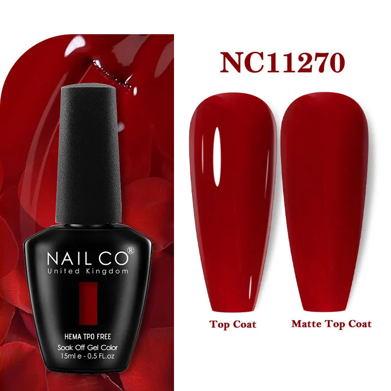 NAILCO 15ml HEMA-free TPO-free Topcoat Basecoat Artistic Design Gel Nail Polish Top Base Coat UV LED Soak Off Gel Nail Polish