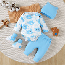 Baby boy clothing set with little bear bodysuit and pants