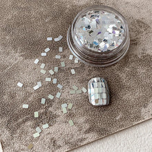 nail glitter decoration – silver square minimalist luxury nail art
