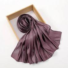 Newest Plain Shimmer Hijab Silk Wrinkle Scarf Muslim.