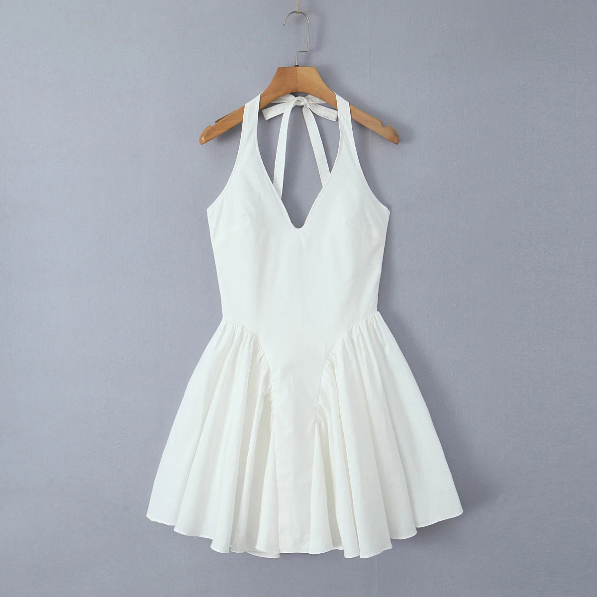 Summer dress 2024 women evening party mini dresses elegant white bodycon dress korean fashion ruffle halter tank dress backless