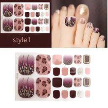 Toe nail stickers fresh style pedicure decals flat lay