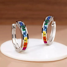 women hoop earrings with CZ – gift packaging side view