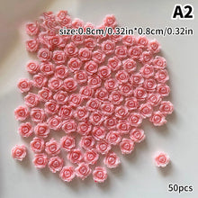 rose nail charms – 50pcs 3D pearl resin flower luxury nail art decorations