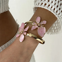 Vibrant Enamel Flower Cuff Bracelets