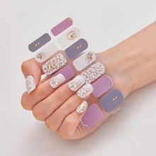 gel nail stickers – 14pcs glittering gel polish strips nail art sheet