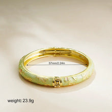 Women's Vintage Enamel Bracelet with Small Flower Design Ethnic Style Cloisonne