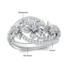 Moissanite wedding flower ring for weddings and engagements