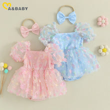ma&baby 0-18M Newborn Infant Toddler Baby Girl Romper Princess Tulle Floral Embroidery Jumpsuit Summer Clothing Outfits