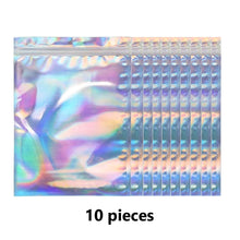 Holographic zip bags rainbow foil gift packaging for nail art