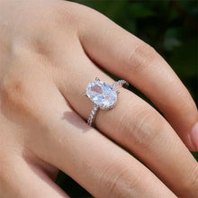 Oval Pigeon Egg Cube Zirconia Ring