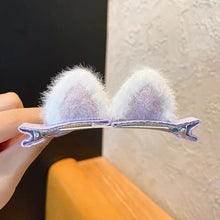cat ear hair clip – cute plush cartoon stereo girls hair clip