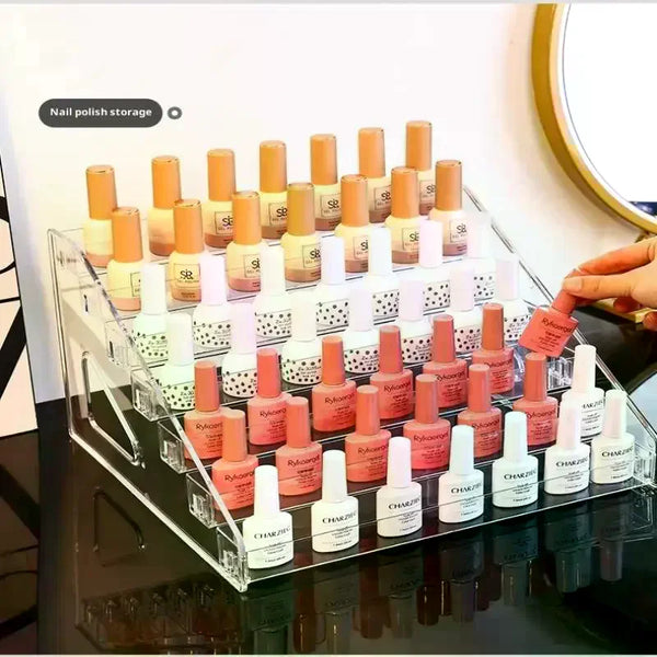 Nail polish display stand acrylic multi-layer lipstick storage rack