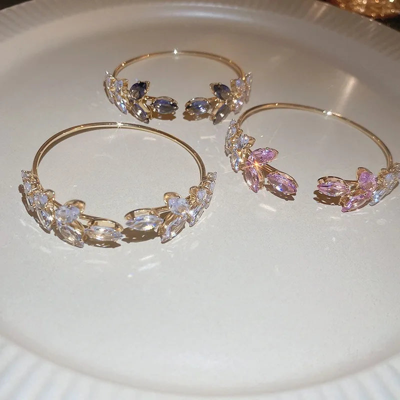 Zircon Leaf Gold Bracelets Jewelry Gift