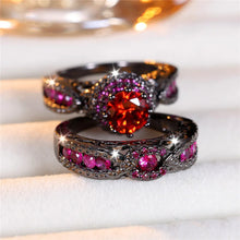 Crystal White Round Stone Engagement Ring Set Cute Yellow Gold