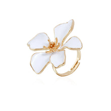 Gold-Plated Enamel Flower Jewellery Set – Necklace, Bracelet & Ring