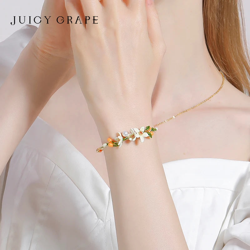 Enamel Flower Bracelet