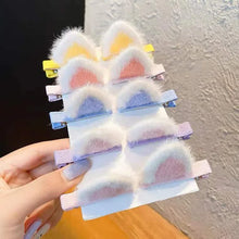 cat ear hair clip – cute plush cartoon stereo girls hair clip