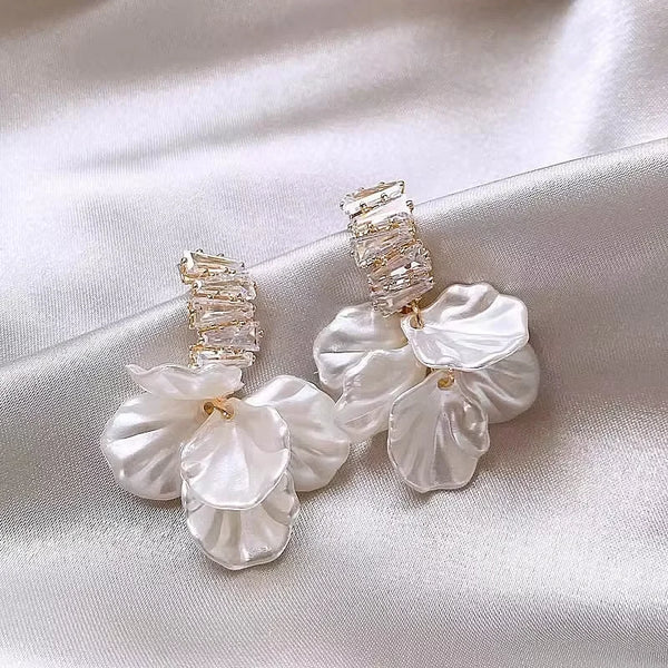 handmade petal earrings – forest style fairy temperament sweet design