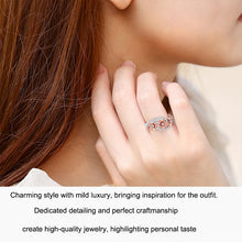 Close-up of moissanite wedding flower ring in 925 silver