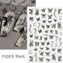 Butterfly nail stickers self-adhesive slider holographic finish