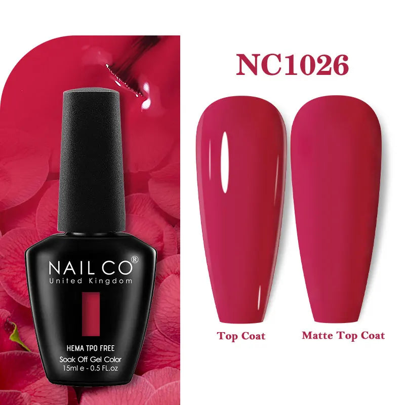 NAILCO 15ml HEMA-free TPO-free Topcoat Basecoat Artistic Design Gel Nail Polish Top Base Coat UV LED Soak Off Gel Nail Polish