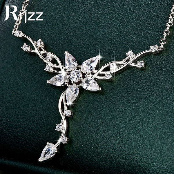 Teardrop Round Cubic Collarbone Charm Chain