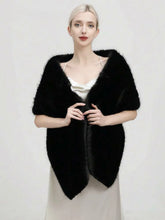Extra Long Faux Fox Fur Stole - Thickened Plush Cape Shawl for Women, Winter Evening Gown Luxury Wrap