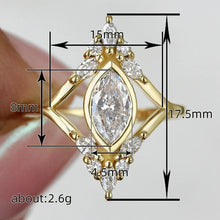 Geometric gold cubic zirconia wedding ring for weddings and engagements