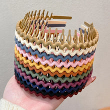 wave hairbands for women – solid colour toothed comb front view