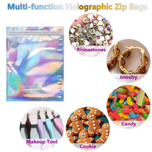 Holographic zip bags resealable foil pouches set of 10
