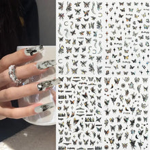 Butterfly nail stickers holographic glitter 3D decal sheet