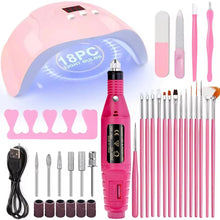 Professional USB Electric Nail Drill Polish File Kit with UV LED Nail Lamp Gel Manicure Dryer Lamp Acrylic Starter Set